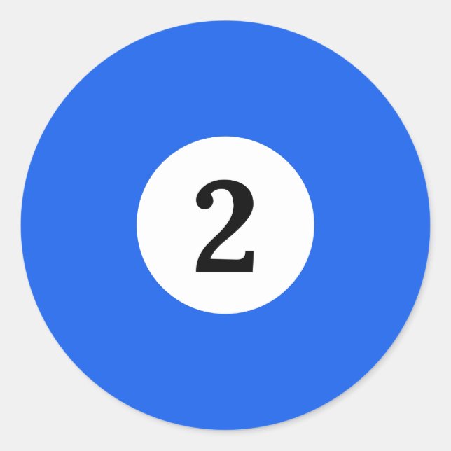 Pegatina Redonda Ball azul sólido Billiard 2 (Anverso)