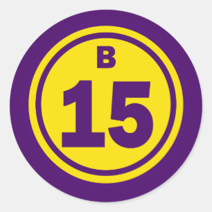 PEGATINA REDONDA BALL BINGO B-15