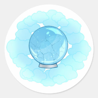 Pegatina Redonda Ball de cristal azul brillante