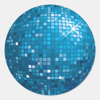 Pegatina Redonda Ball espejo ・ Azul