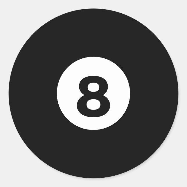 Pegatina Redonda Ball negro sólido Billiard 8 (Anverso)