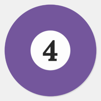 Pegatina Redonda Ball púrpura sólido Billiard 4
