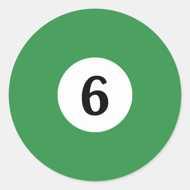 Pegatina Redonda Ball verde sólido Billiard 6 (Anverso)