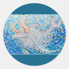 Pegatina Redonda Ballena