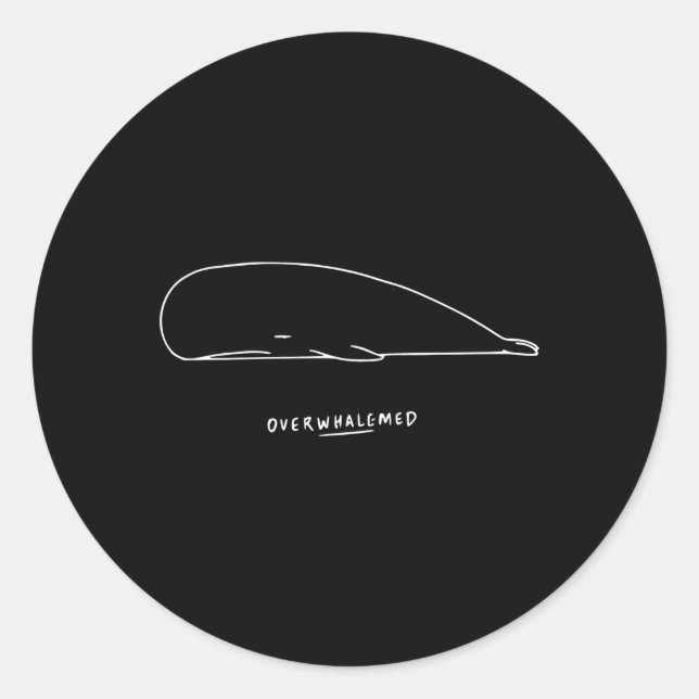 Pegatina Redonda Ballena sobrecargada (Anverso)