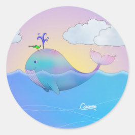 Pegatina Redonda Ballenas - Pegatinas de sobres