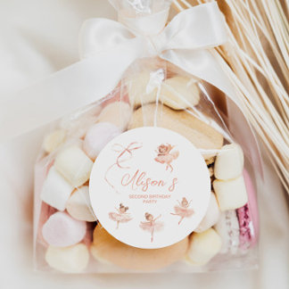 Pegatina Redonda Ballerina Birthday