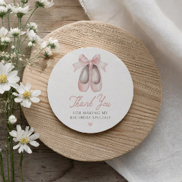Pegatina Redonda Ballerina Birthday Party