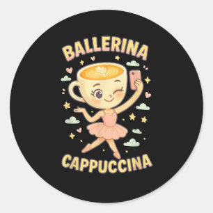 Pegatina Redonda Ballerina Cappuccina Italiana Brainrot Virgen Meme