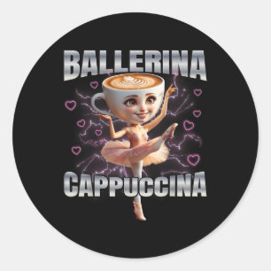 Pegatina Redonda Ballerina Cappuccino