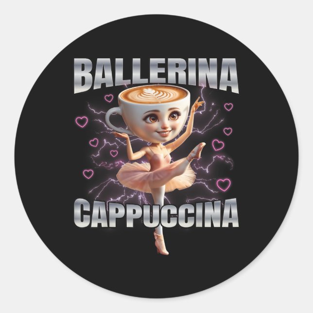 Pegatina Redonda Ballerina Cappuccino (Anverso)