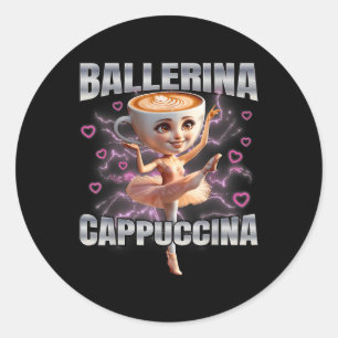 Pegatina Redonda Ballerina Cappuccino