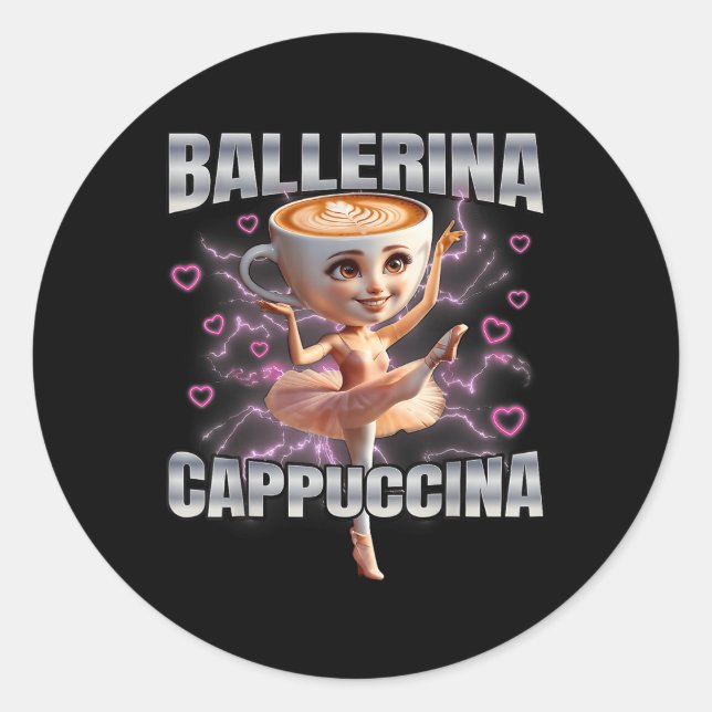 Pegatina Redonda Ballerina Cappuccino (Anverso)