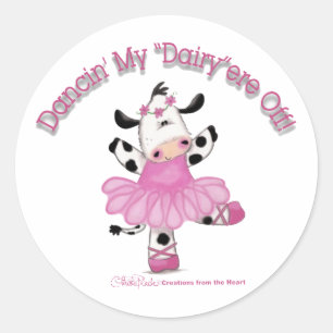 Pegatina Redonda Ballerina Cow
