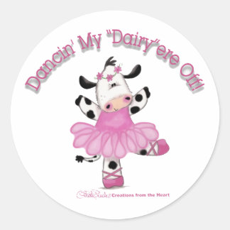 Pegatina Redonda Ballerina Cow