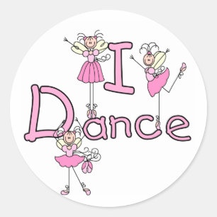 Pegatina Redonda Ballerina I Dance Camisetas y Regalos