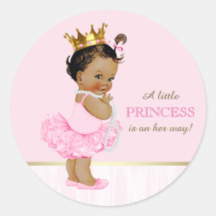 Pegatina Redonda Ballerina Princesa Tutu Baby Shower