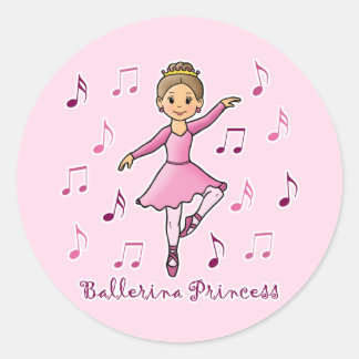 Pegatina Redonda Ballerina Princess