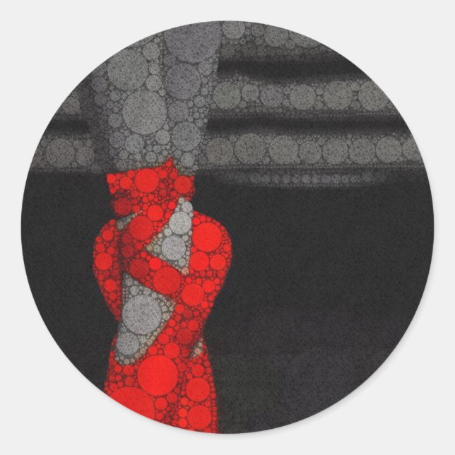 Pegatina Redonda Ballerina Shoes Cute Ballet (Anverso)