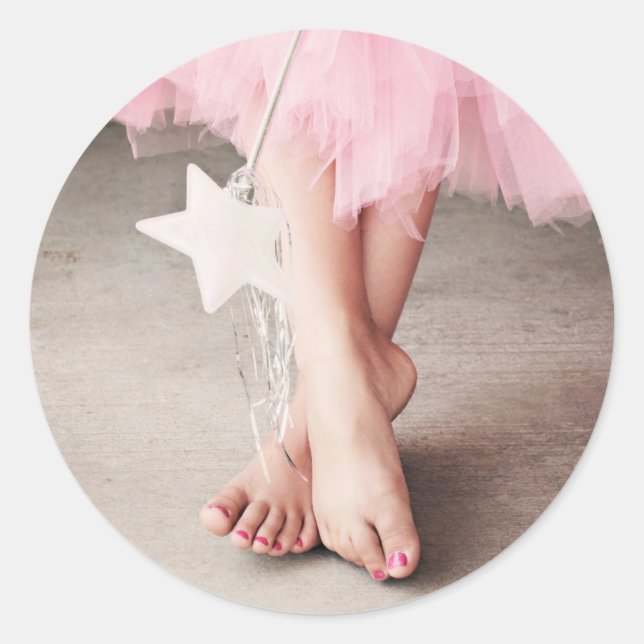 Pegatina Redonda Ballerina Toes (Anverso)