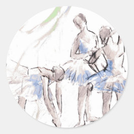 Pegatina Redonda Ballet acuático bailando Ballerina