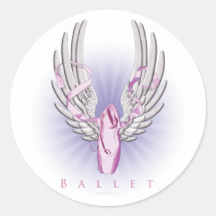 Pegatina Redonda Ballet alado (Baile)