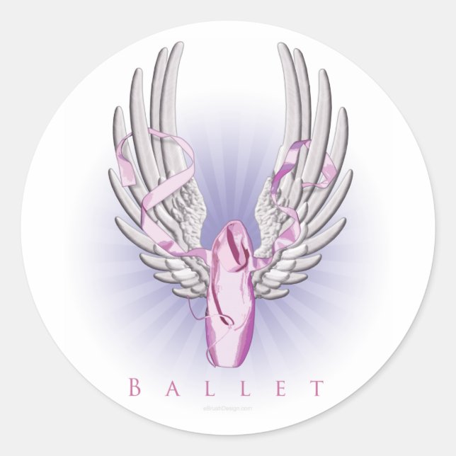 Pegatina Redonda Ballet alado (Baile) (Anverso)