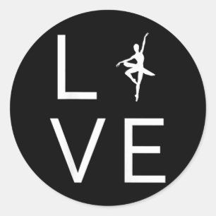 Pegatina Redonda Ballet Amor Por La Bailarina De Ballerina Lover Da