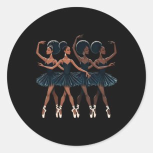 Pegatina Redonda Ballet ballet ballet ballet africano danc