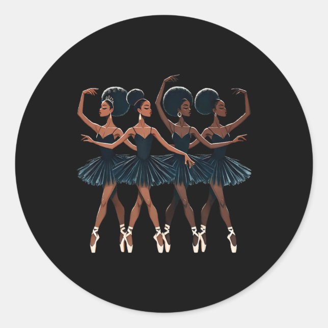 Pegatina Redonda Ballet ballet ballet ballet africano danc (Anverso)