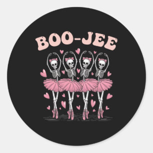 Pegatina Redonda Ballet Boo-jee Halloween Fantasma Tutu Spooky