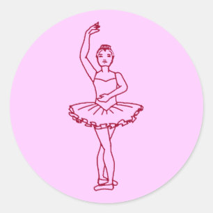 Pegatina Redonda Ballet Cuarta Posición
