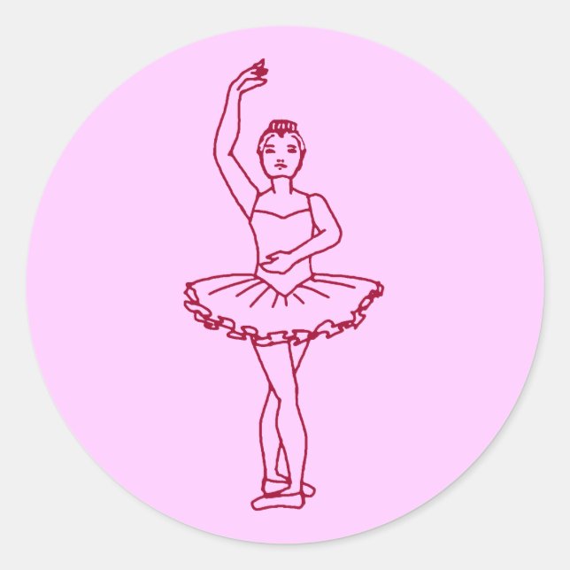 Pegatina Redonda Ballet Cuarta Posición (Anverso)