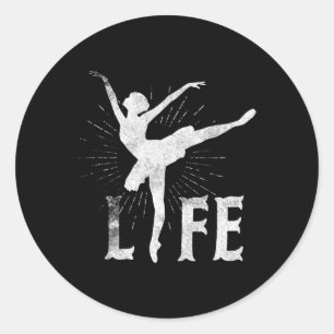 Pegatina Redonda Ballet de amor Vida T Baile de camiseta Regalos de