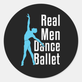 Pegatina Redonda Ballet de baile de hombres reales