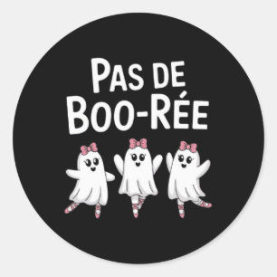 Pegatina Redonda Ballet de baile divertido de Pas De Boo Ree Hallow