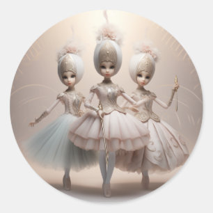 Pegatina Redonda Ballet del Cascanueces Moda-Bailarines Árabes
