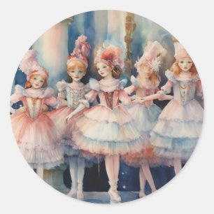 Pegatina Redonda Ballet El Cascanueces Polichinela/Bufones Capricho