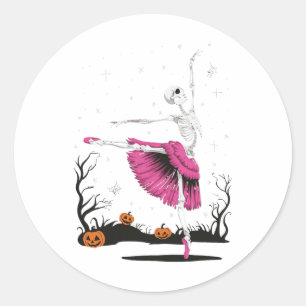 Pegatina Redonda Ballet esquelético 1
