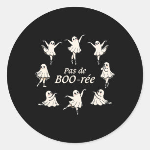 Pegatina Redonda Ballet Gracioso De Boo-rée Famoso Fantasma Fantasm