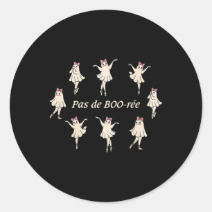 Pegatina Redonda Ballet Gracioso De Boo-rée Famoso Fantasma Fantasm