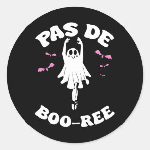 Pegatina Redonda Ballet Gracioso de Boo-rée Fantasma Danza Hallowee