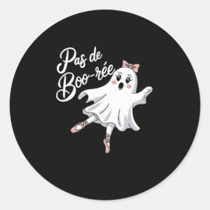 Pegatina Redonda Ballet Gracioso de Boo-rée Fantasma Danza Hallowee