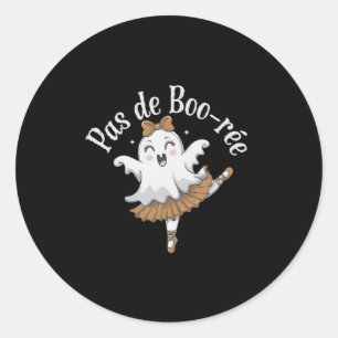 Pegatina Redonda Ballet Gracioso de Boo-rée Fantasma Danza Hallowee