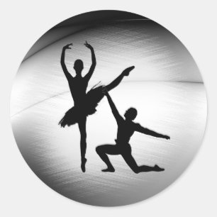 Pegatina Redonda Ballet Pareja Danza