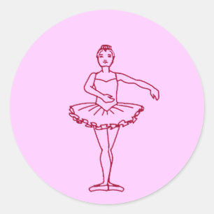 Pegatina Redonda Ballet Tercera Posición