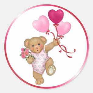 Pegatina Redonda Balloon Teddy