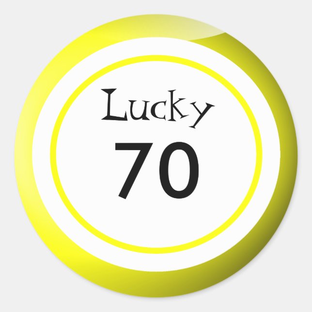 Pegatina Redonda Balls Lucky Numbers Diversión (Anverso)