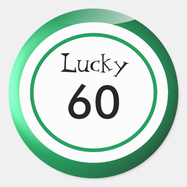 Pegatina Redonda Balls Lucky Numbers Diversión (Anverso)