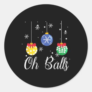 Pegatina Redonda Balls Navidad Ornamento Búfalo Familia Plata Pyja